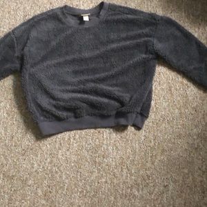 Grey fuzzy sweatshirt